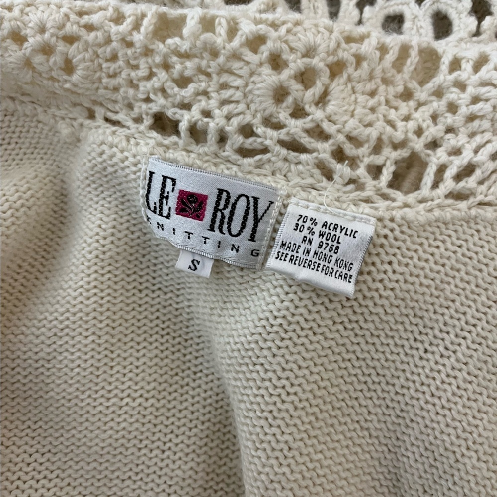 Elegant wool blend Cream Knit Sweater women’s size S - Picture 3 of 3